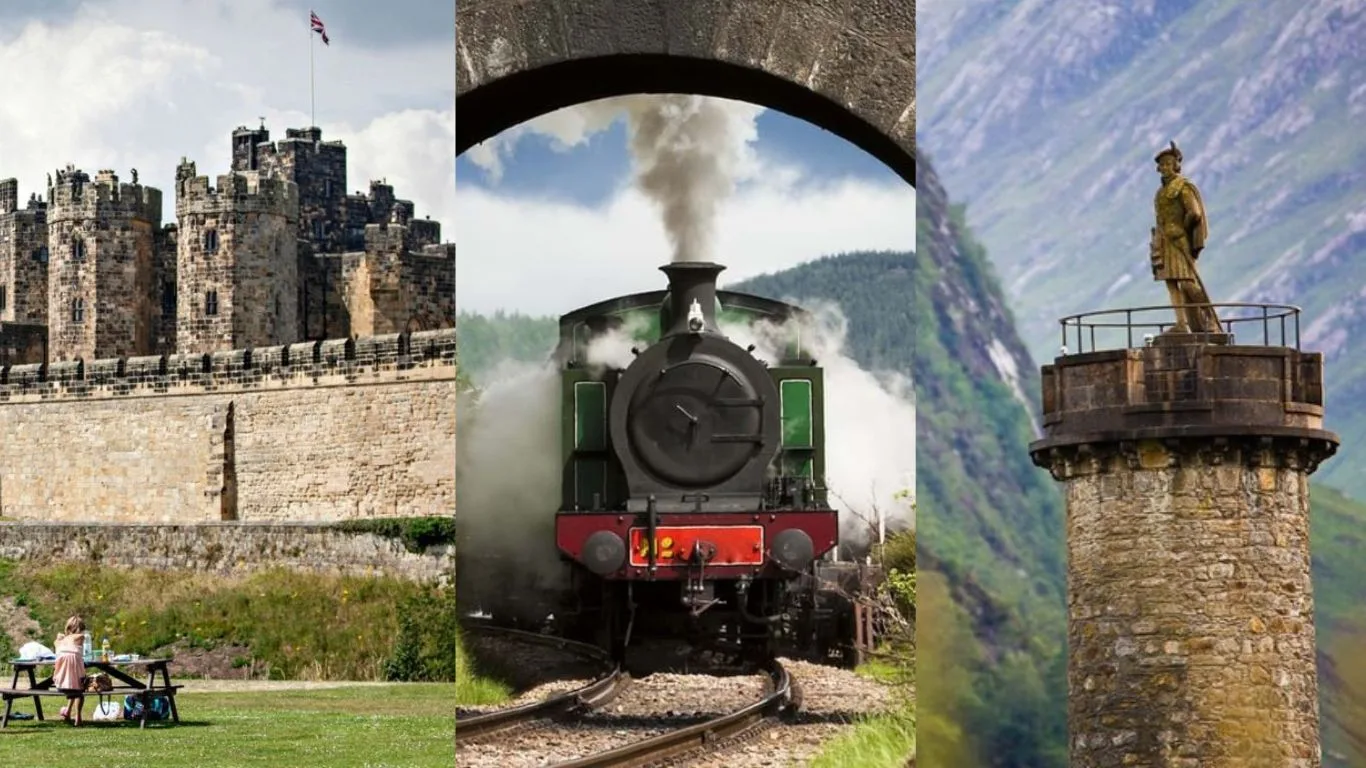 Glenfinnan Viaduct Northumberland and the Jacobite Steam Train
